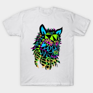 colorful kawaii ecopop wolf in mexican chicano art T-Shirt